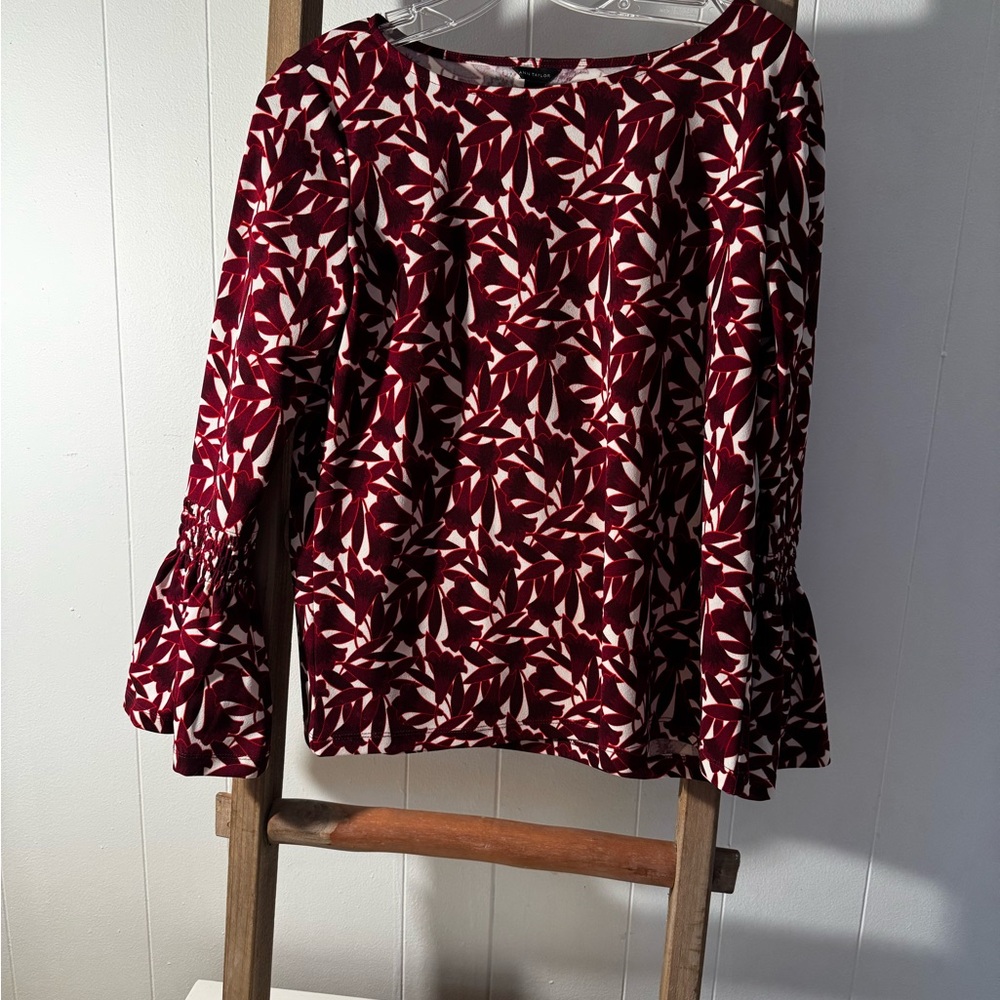 Burgundy Patterned Blouse - Picture 4 of 4